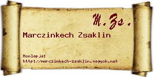 Marczinkech Zsaklin névjegykártya